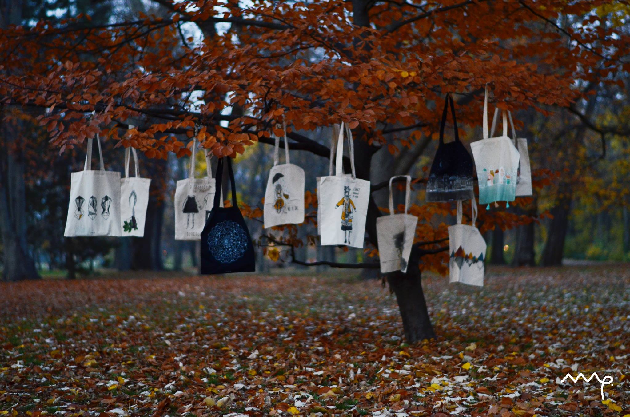 a set of tote bags