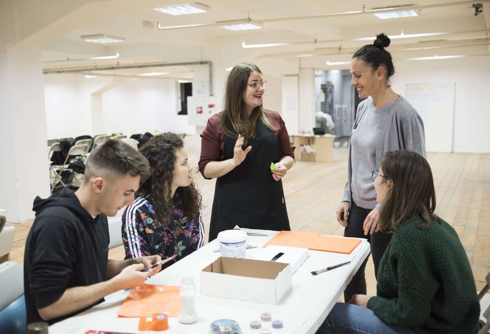 teenagers at a workshop