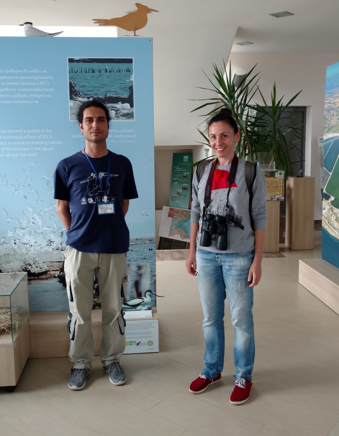 guide alexander dobrev and i at the pomorie lake visitor centre